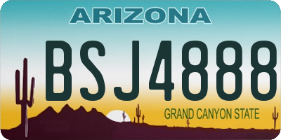 AZ license plate BSJ4888