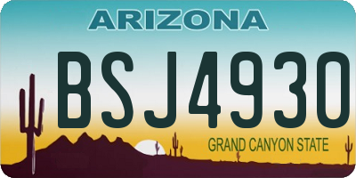 AZ license plate BSJ4930