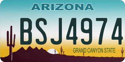 AZ license plate BSJ4974