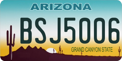 AZ license plate BSJ5006