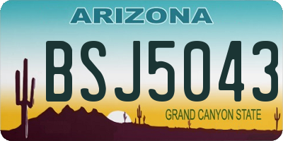 AZ license plate BSJ5043