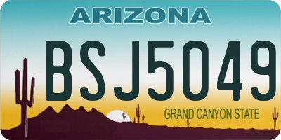 AZ license plate BSJ5049