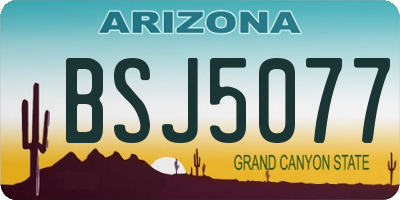 AZ license plate BSJ5077