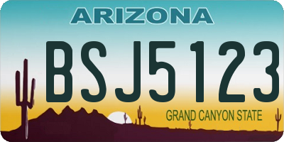AZ license plate BSJ5123
