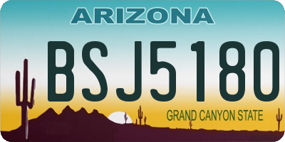 AZ license plate BSJ5180