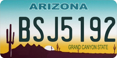 AZ license plate BSJ5192