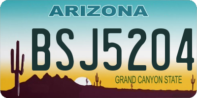 AZ license plate BSJ5204