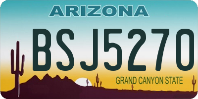 AZ license plate BSJ5270