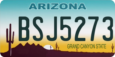 AZ license plate BSJ5273