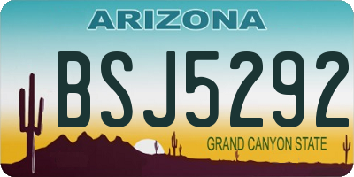 AZ license plate BSJ5292