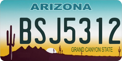 AZ license plate BSJ5312