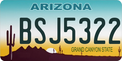AZ license plate BSJ5322