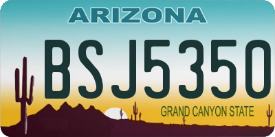 AZ license plate BSJ5350
