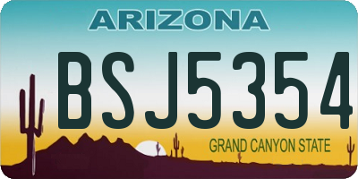 AZ license plate BSJ5354
