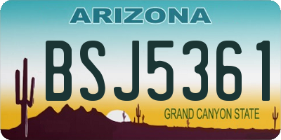 AZ license plate BSJ5361