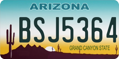 AZ license plate BSJ5364