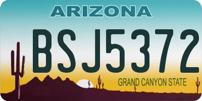 AZ license plate BSJ5372