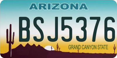 AZ license plate BSJ5376