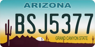AZ license plate BSJ5377
