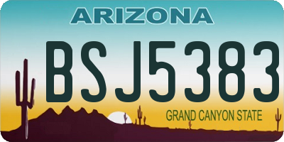AZ license plate BSJ5383