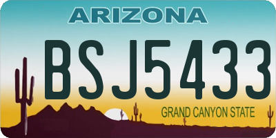 AZ license plate BSJ5433