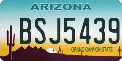 AZ license plate BSJ5439