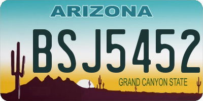 AZ license plate BSJ5452