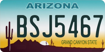 AZ license plate BSJ5467
