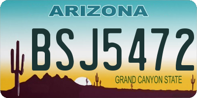 AZ license plate BSJ5472