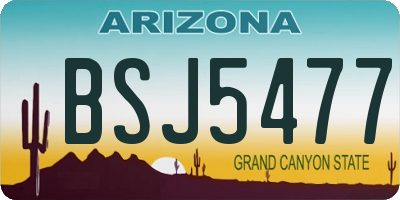 AZ license plate BSJ5477