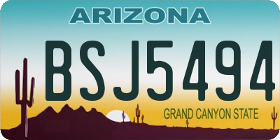 AZ license plate BSJ5494