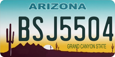 AZ license plate BSJ5504