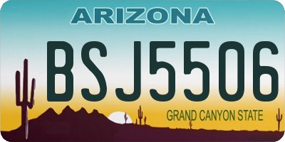 AZ license plate BSJ5506