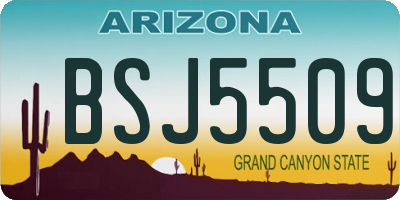 AZ license plate BSJ5509
