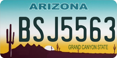 AZ license plate BSJ5563