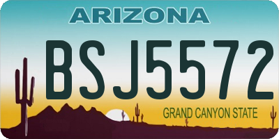 AZ license plate BSJ5572