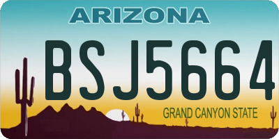 AZ license plate BSJ5664