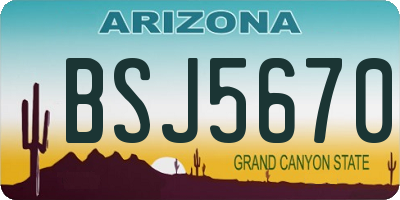 AZ license plate BSJ5670