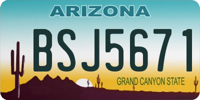 AZ license plate BSJ5671