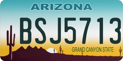 AZ license plate BSJ5713