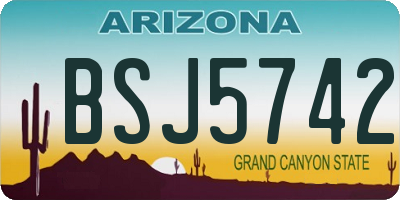 AZ license plate BSJ5742