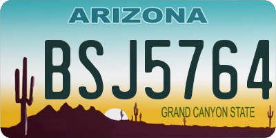 AZ license plate BSJ5764