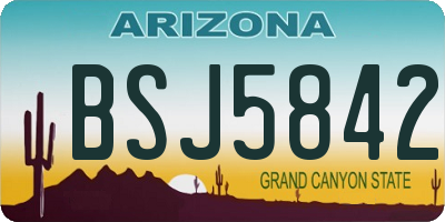 AZ license plate BSJ5842