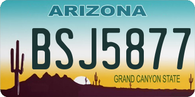 AZ license plate BSJ5877