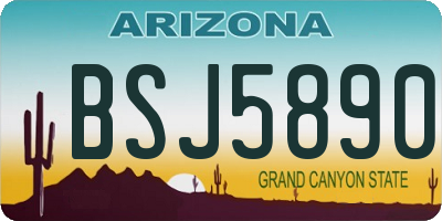 AZ license plate BSJ5890