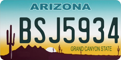 AZ license plate BSJ5934