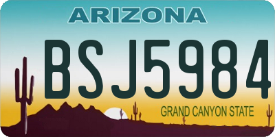 AZ license plate BSJ5984