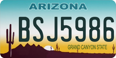 AZ license plate BSJ5986