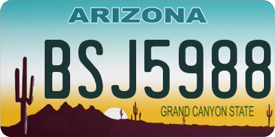 AZ license plate BSJ5988