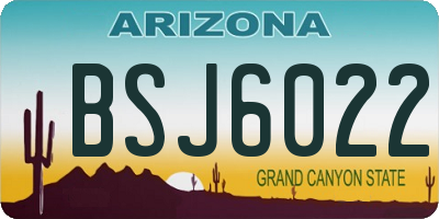 AZ license plate BSJ6022